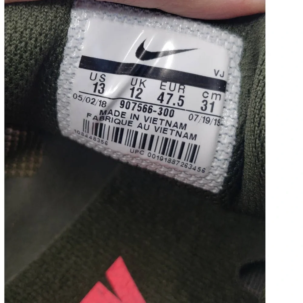 NIKE UNISEX ZOOM RIVAL D 10 TRACK SPIKE OLIVE/CRIMSON (907566-300) US 13 UK 12